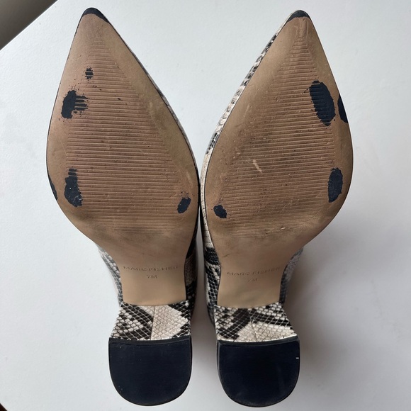 Marc Fisher Snake Mule Block Heels - Picture 7 of 7